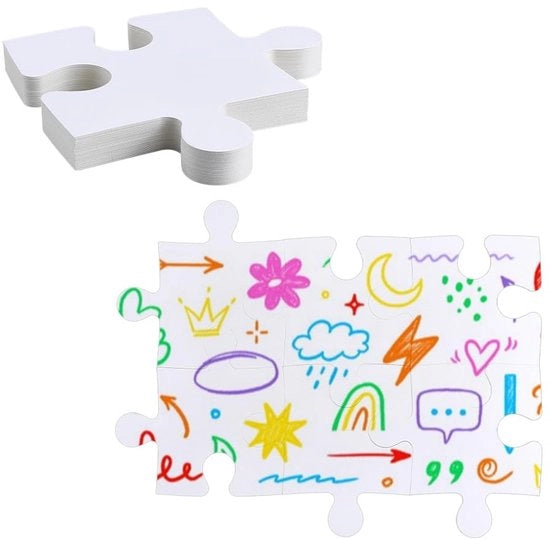 40 Pezzi Jumbo Puzzel Bianchi Blanco - Crea le Tue Puzzel Creative