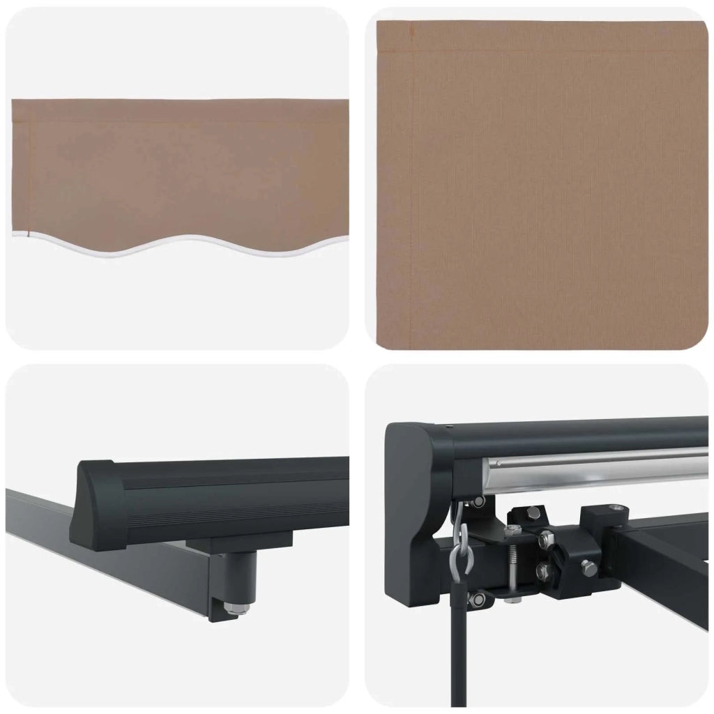 Cornice per Tenda Manuale con LED Tortora 4 × 3 m 3426098