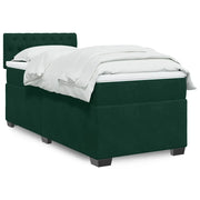 Giroletto a Molle con Materasso Verde Scuro 100x200 cm Velluto