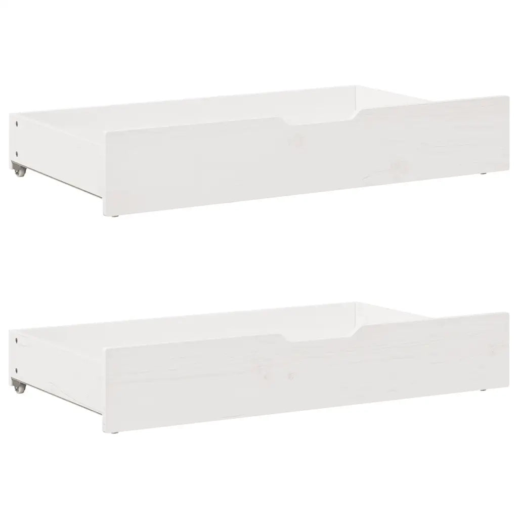 Dormeuse con Cassetti Bianco 90x200 cm Legno Massello di Pino 3302101