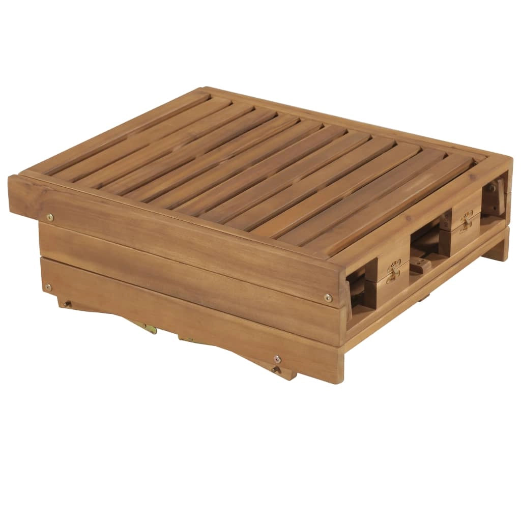 Lettino prendisole sedia a sdraio lettino prendisole letto da giardino mobili da giardino mobili da esterno pieghevoli con cuscino legno massello di acacia 02_0012839