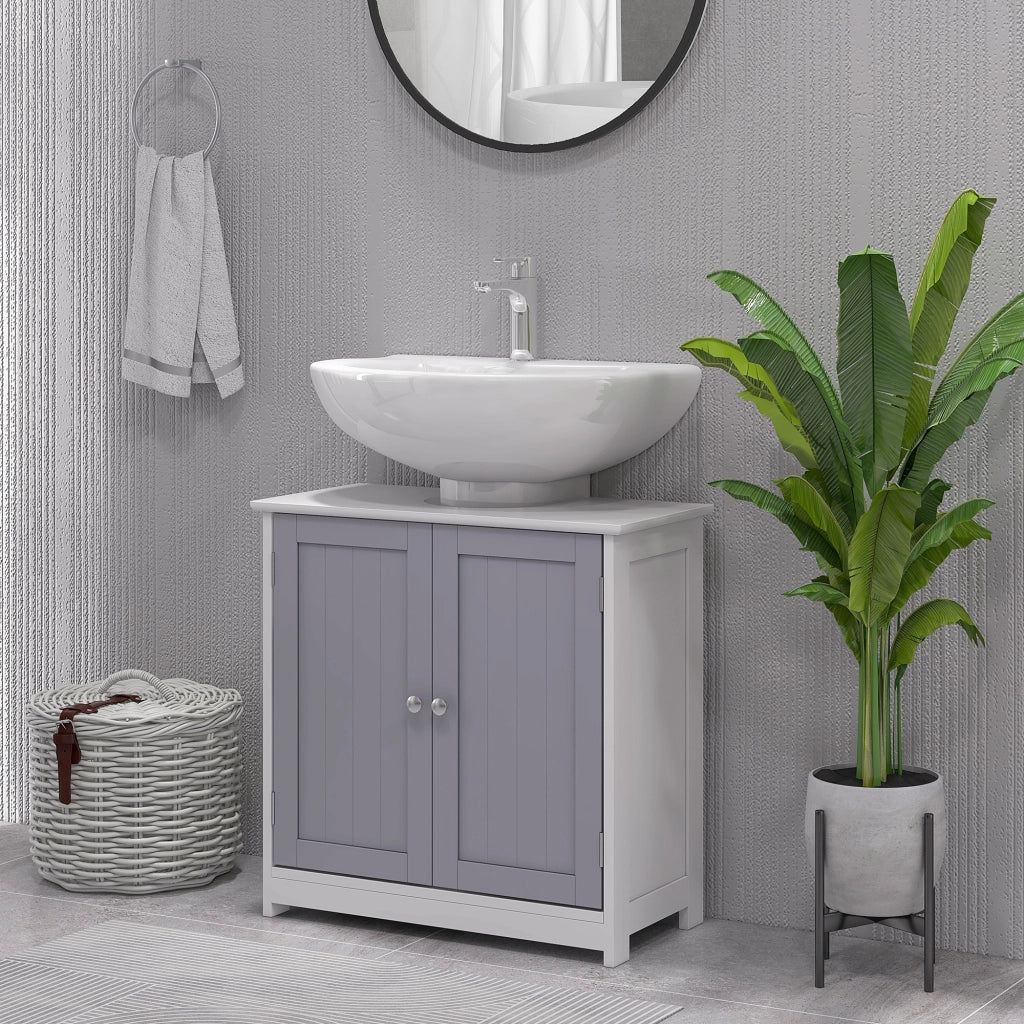 Mobile Bagno Sottolavabo ¨C Minimal ¨C Legno Grigio Bianco 60x30x60