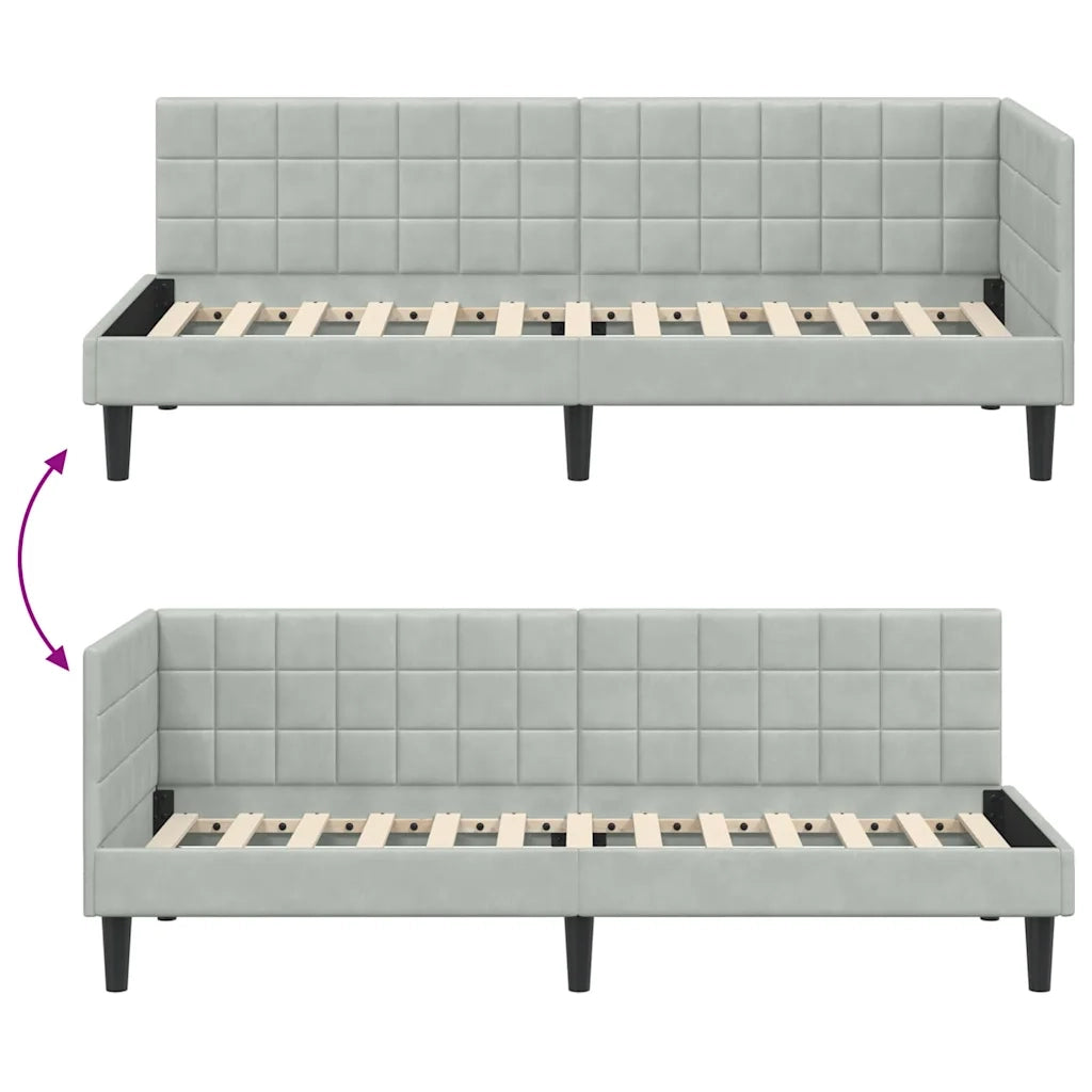 Cornice del letto ad angolo Grigio chiaro 80 cm x 200 cm 42016408
