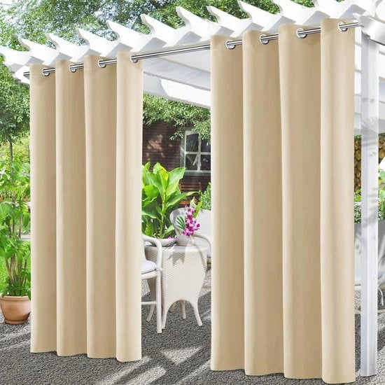 Pergola acqua resistente per balcone e terrazza - 132 x 215 cm - Beige