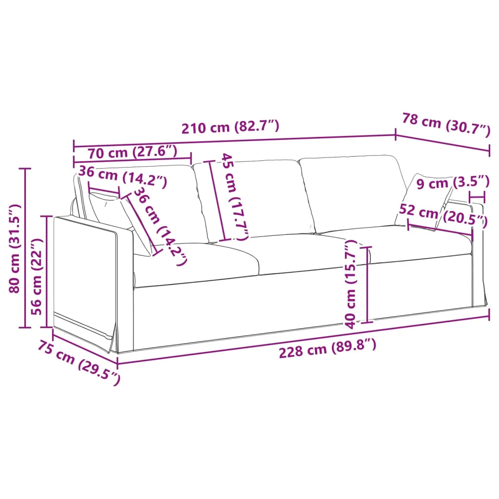 Set di divani 2 pcs Grigio chiaro 228 x 78 x 80 cm Velluto 3407625