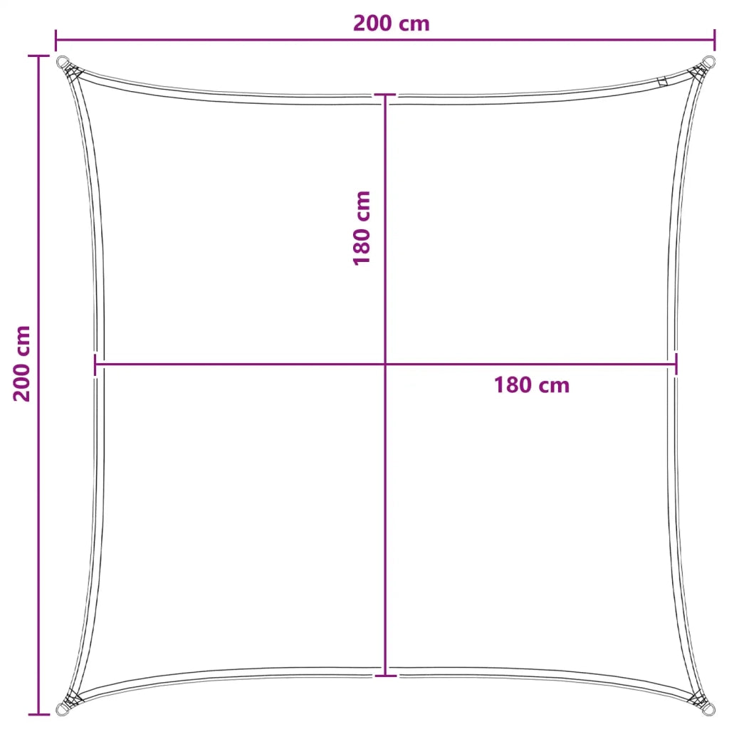 Telo Ombra Antracite e Bianco 2 x 2 m HDPE 42032748