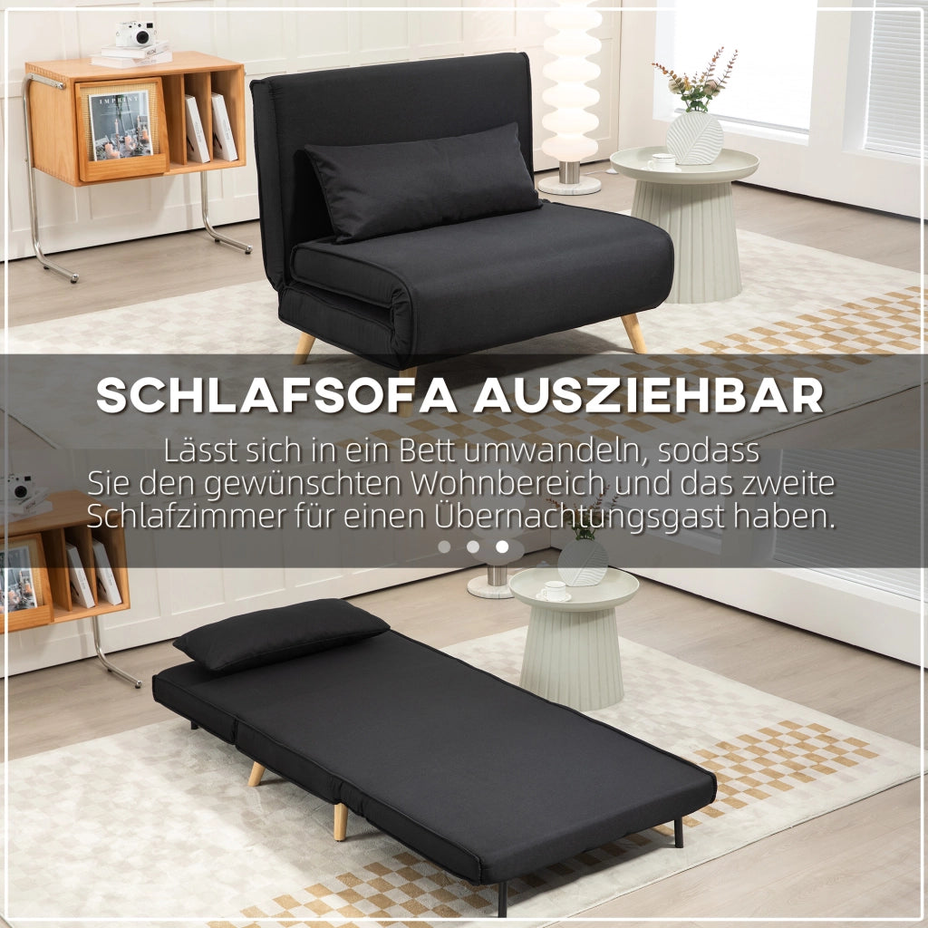 Poltrona letto ¨C Minimal ¨C nero 94x78x80 cm