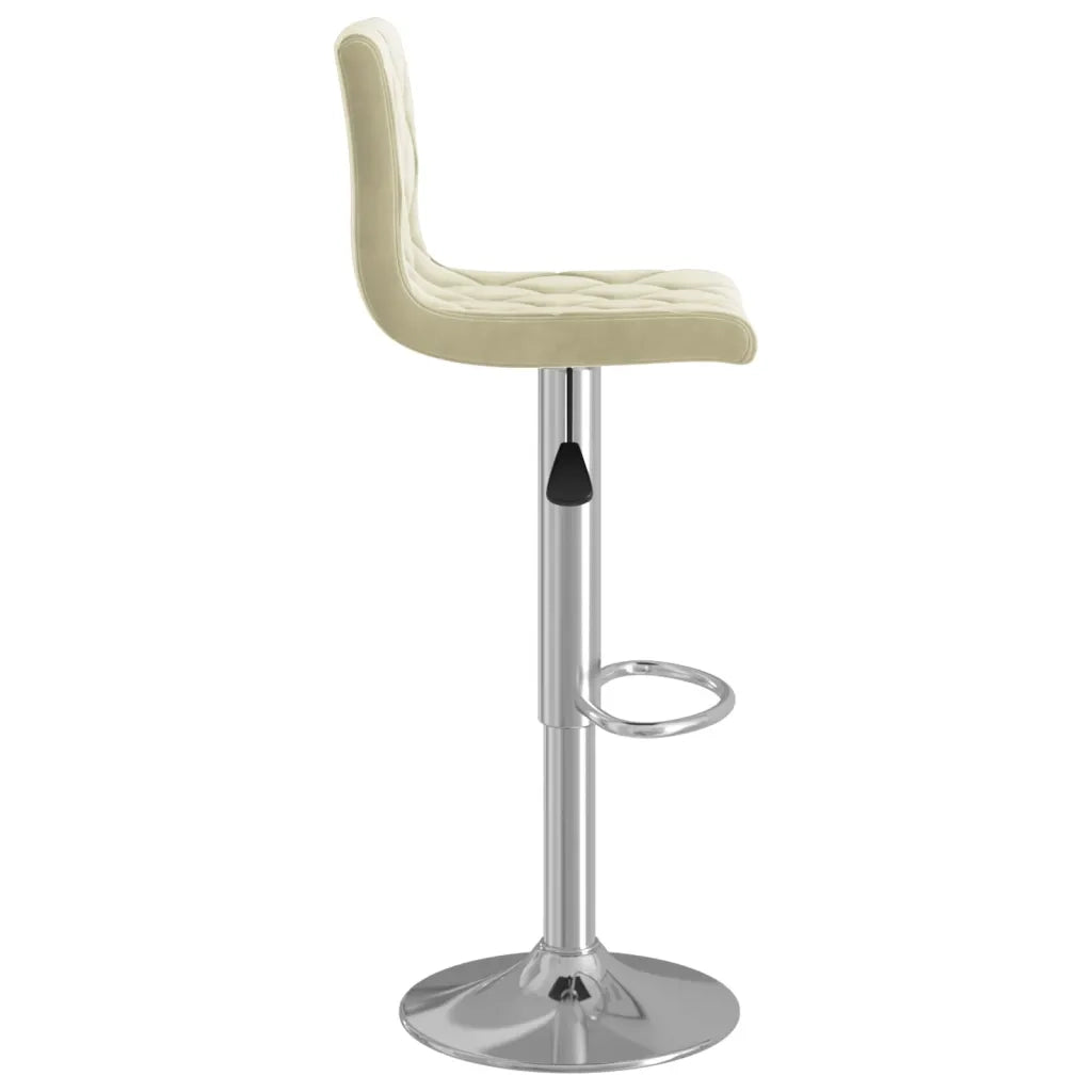 Sedie da Bar 2 pz Crema in Velluto 333686
