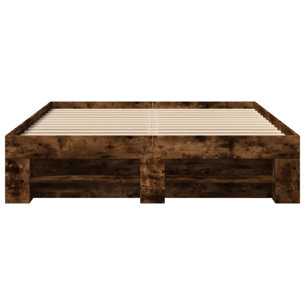 Giroletto senza Materasso-Struttura Letto Rovere Fumo 140x190 cm in Truciolato 828018
