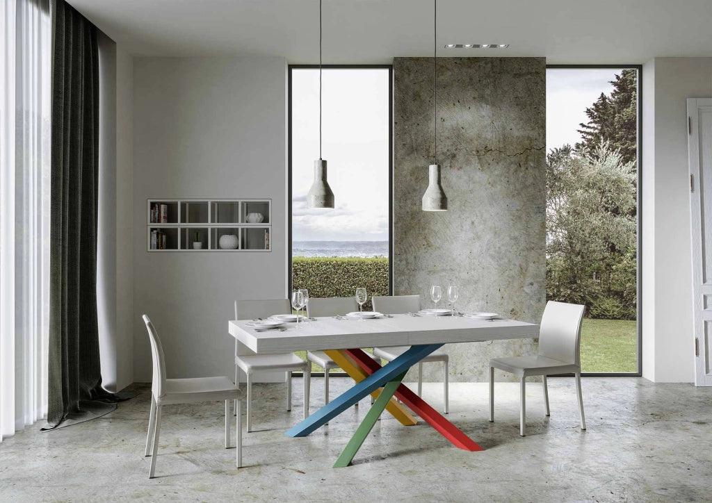 Tavolo allungabile 90x180/284 cm Volta Premium Bianco Frassino telaio 4/B
