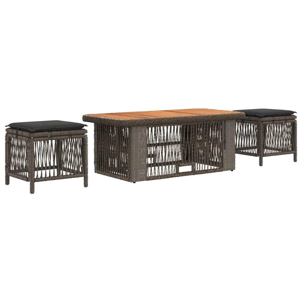 Set da Pranzo per Giardino 4 pz Grigio e Grigio Scuro 42026754