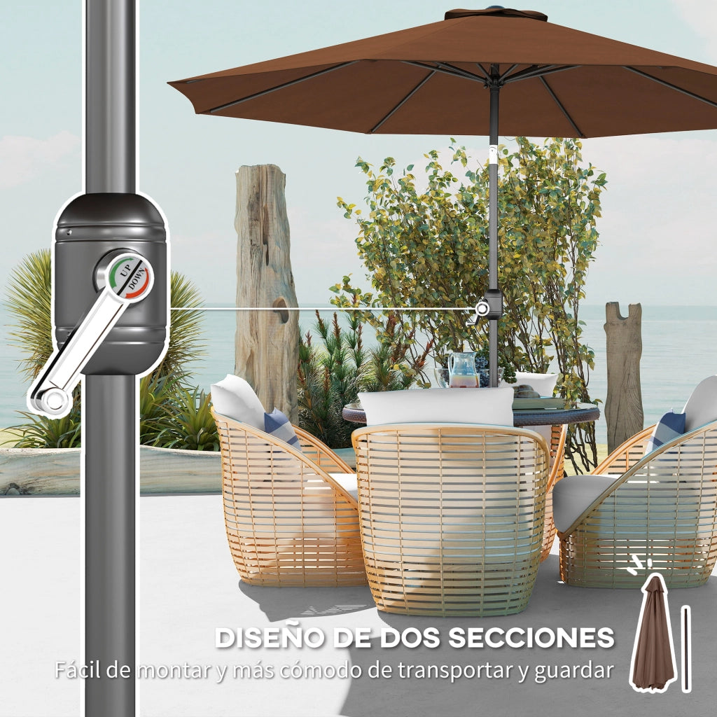 Ombrellone da Giardino ¨C zephmum ¨C 295x250 cm Grigio con Manovella e Inclinazione