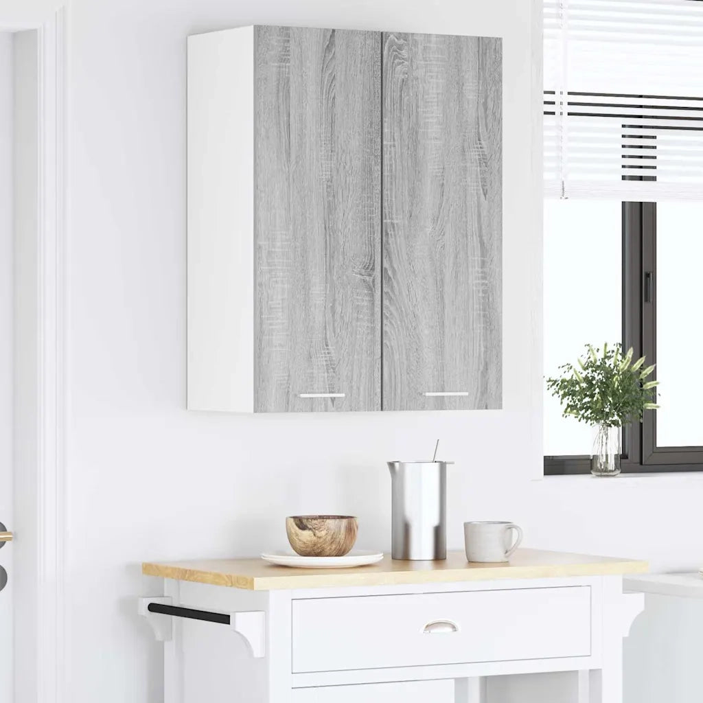 Armadio pensile 2 pcs Grigio Sonoma e Bianco 30 x 31 x 80 cm 884253