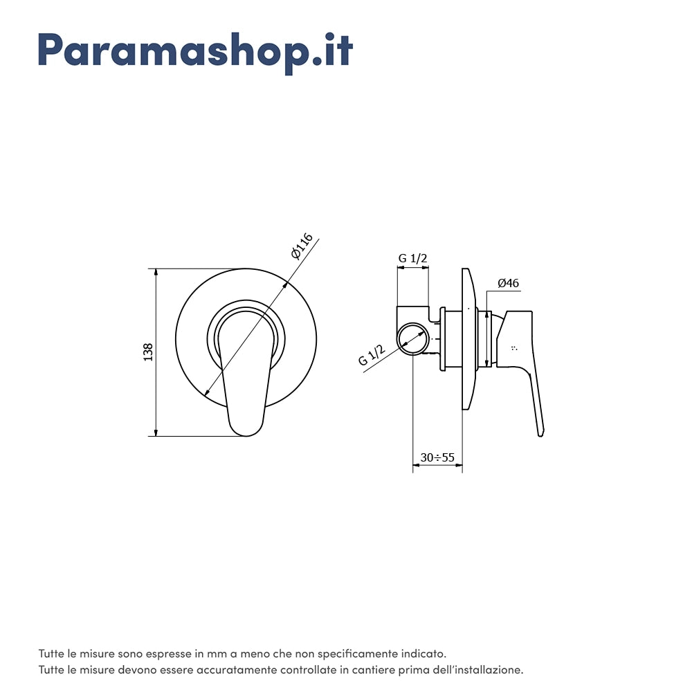 Miscelatore doccia ad incasso cromato | Judy