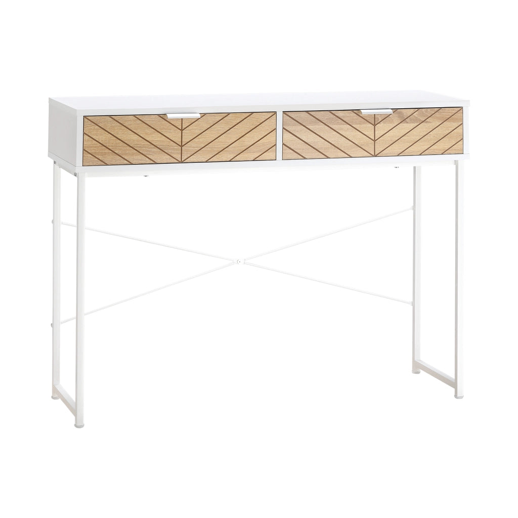 Consolle con 2 Cassetti ¨C Minimal ¨C Bianco Metallo 100x30x75cm