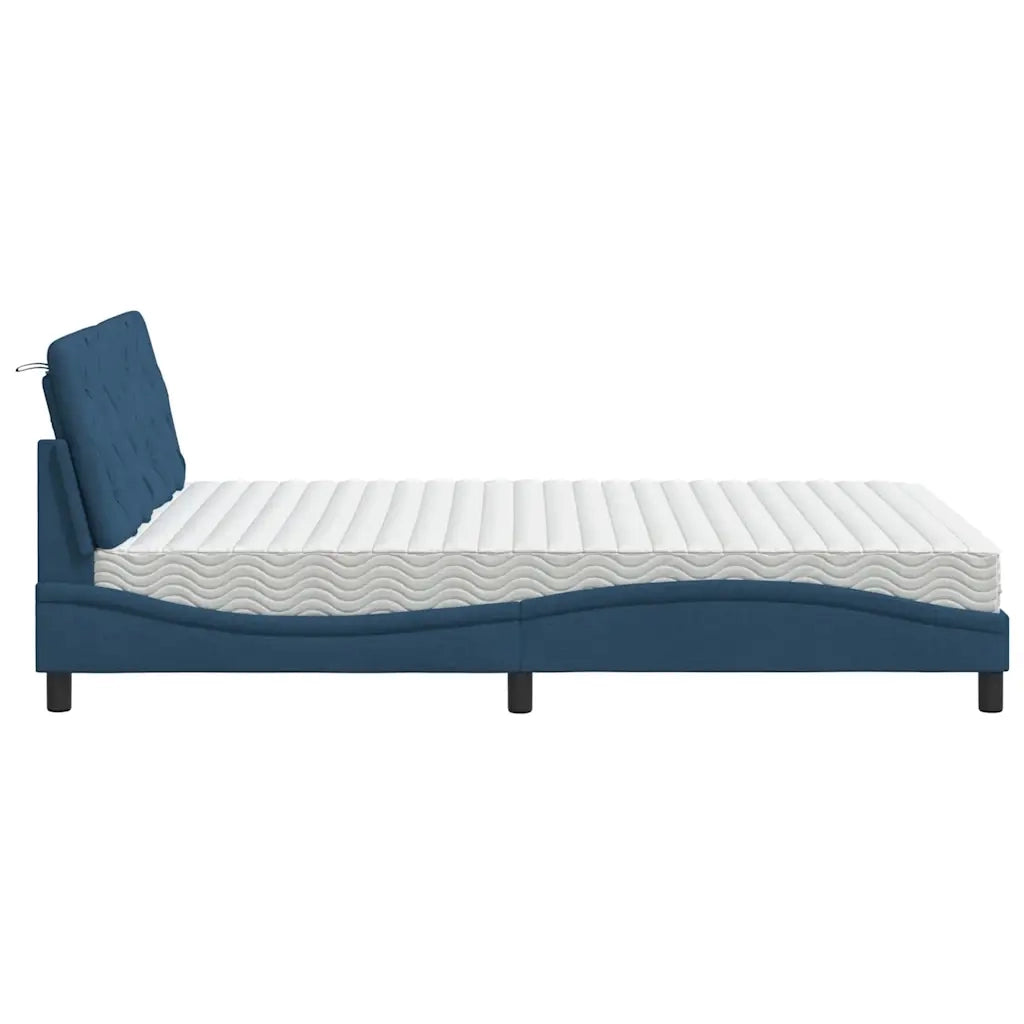 Letto con Materasso Blu 140x190 cm in Tessuto 3310740