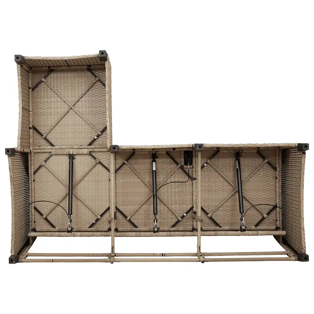 Divano da Giardino Reclinabile con Cuscini a L Beige Polyrattan 4108241