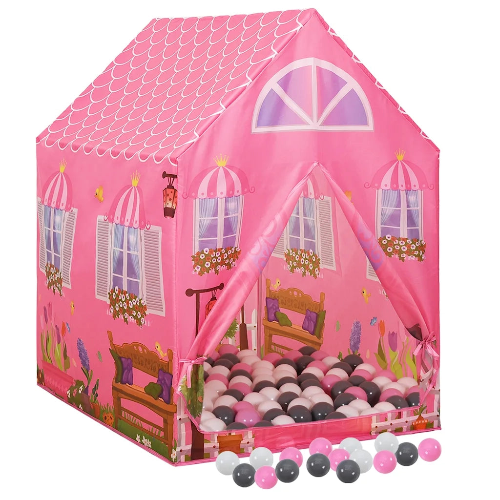 Tenda da Gioco per Bambini-Tenda Giocattolo Rosa con 250 Palline 69x94x104 cm 287355