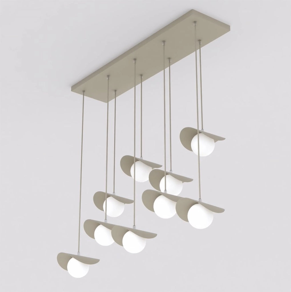 Lampada a sospensione RITUAL beige-bianca 9xG9 Emibig