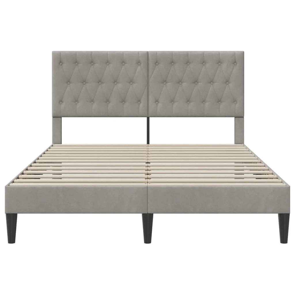 Struttura del letto-Giroletto Grigio Chiaro 120 x 190 cm Velluto 919482