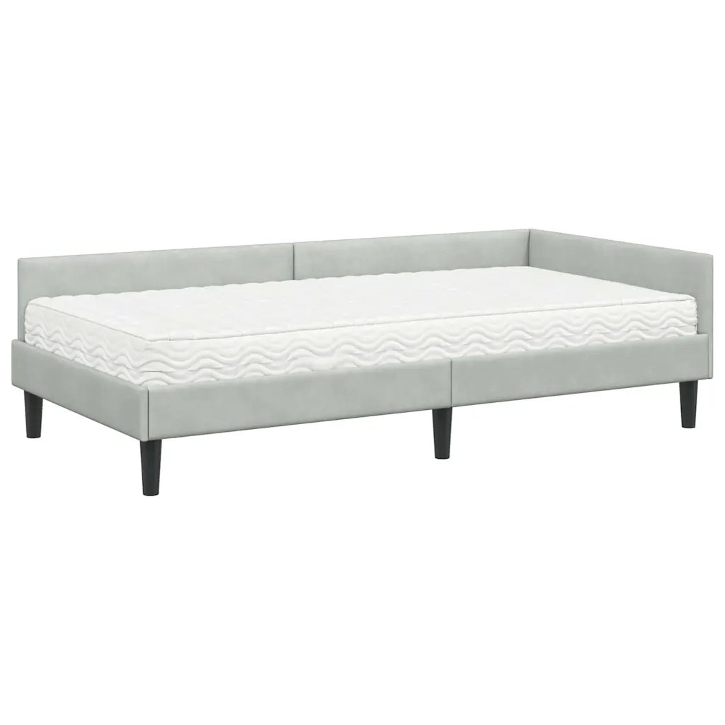 Struttura Letto Angolare con Materasso 2 pcs Grigio chiaro