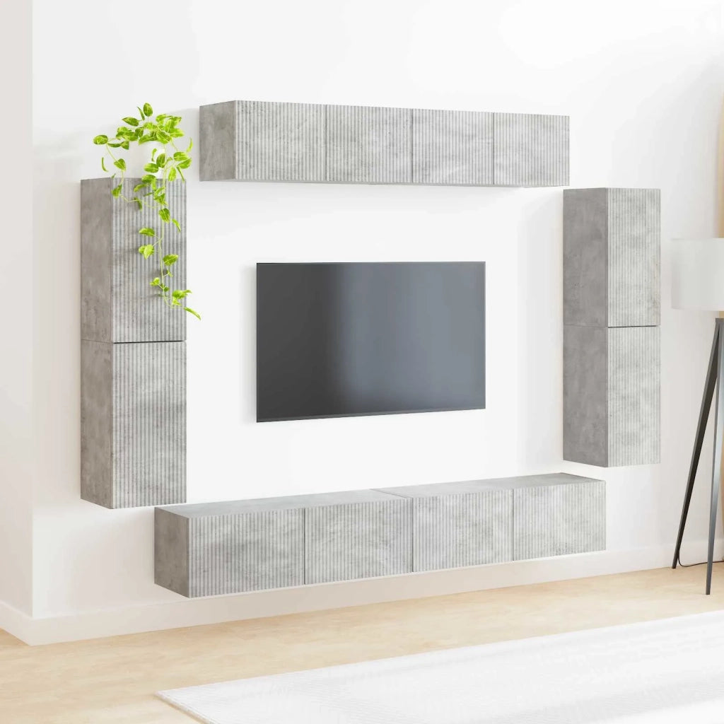 Mobile TV 8 pcs Grigio cemento 3409144