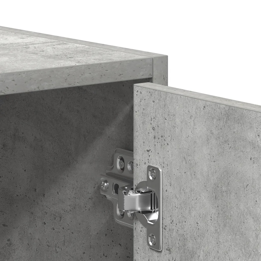 Mobiletto da bagno classico con contenitore 30 x 30 x 183 cm design pulito in legno composito grigio cemento 02_0050732