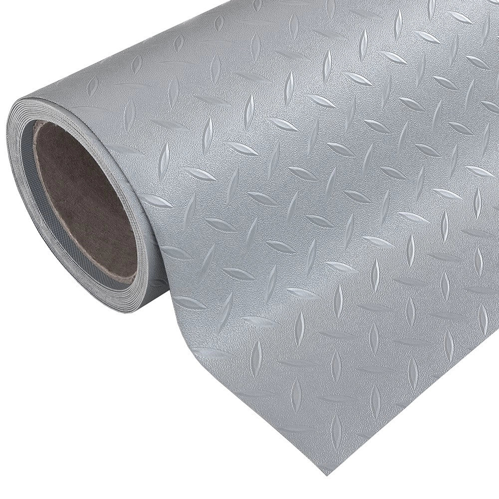 Rotolo Passatoia Copri Pavimento Gomma Pvc Ruvida Antiscivolo Tappeto Lamiera Isolante Grigia 100x300 cm