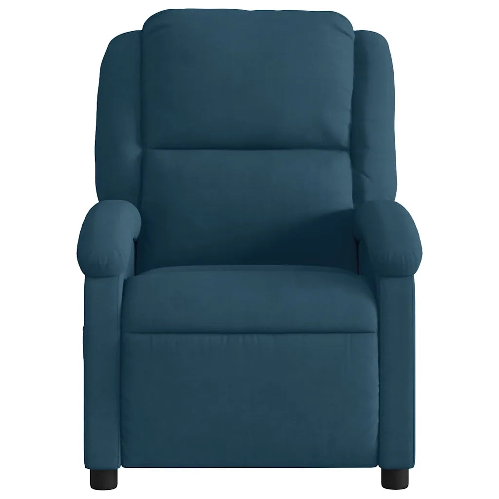 Poltrona | Sedia Relax Reclinabile Elettrica Blu in Velluto