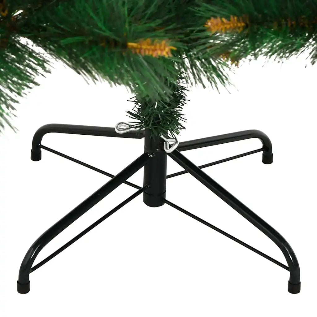 Albero di Natale Artificiale Incernierato-Albero Natalizio con Base 180 cm 545958