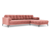 Cosmopolitan Design - Divano angolare destro "Bali" 5 posti in velluto rosa 