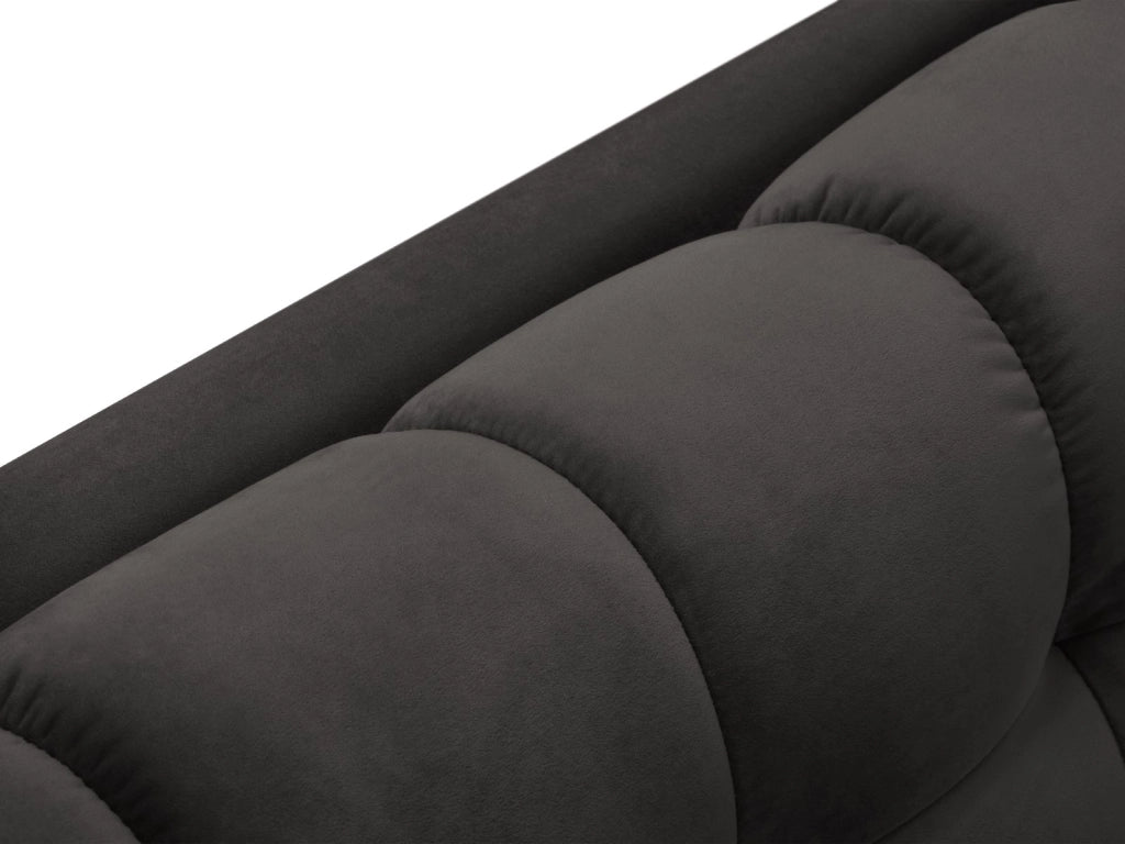 Cosmopolitan Design - Divano panoramico "Bali" 7 posti in velluto grigio scuro 
