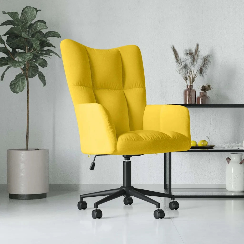 Poltrona Relax | Sedia Relax Giallo Senape in Velluto