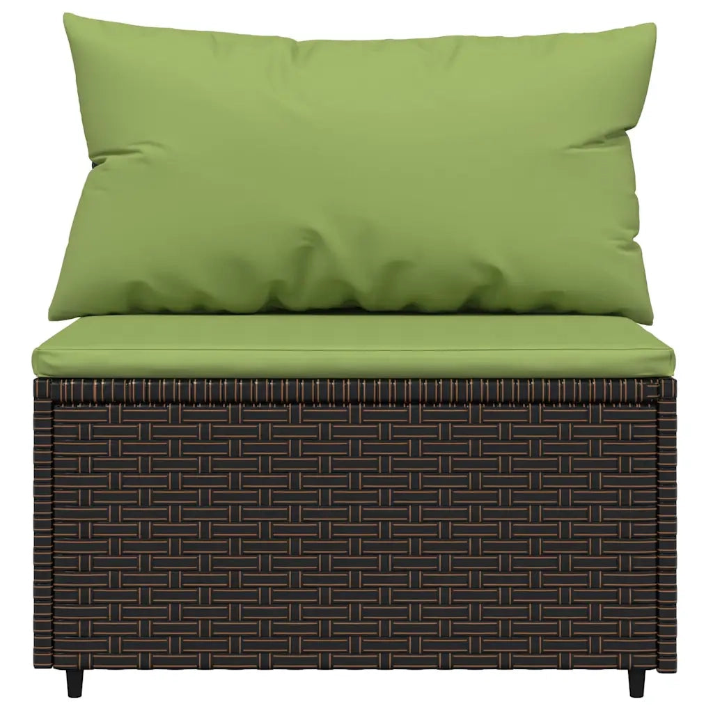 Set Mobili da Giardino 3 pz con Cuscini in Polyrattan Marrone 319835