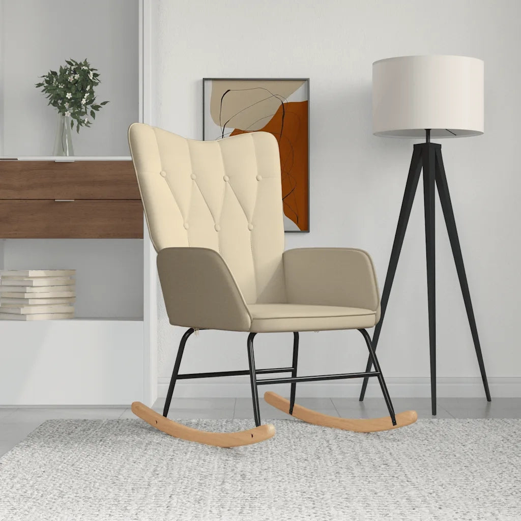 Sedia a Dondolo Crema in Tessuto CFW4774072