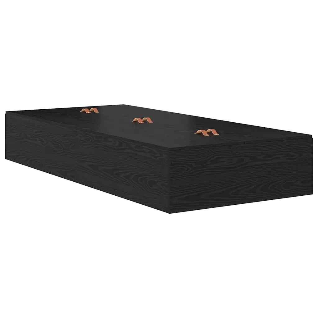 Struttura letto con contenitore Rovere Nero 90 x 190 cm 3335406