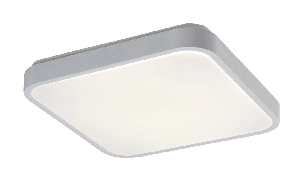 Plafoniera esterna quadrata bianca 28cm LED 18W sensore