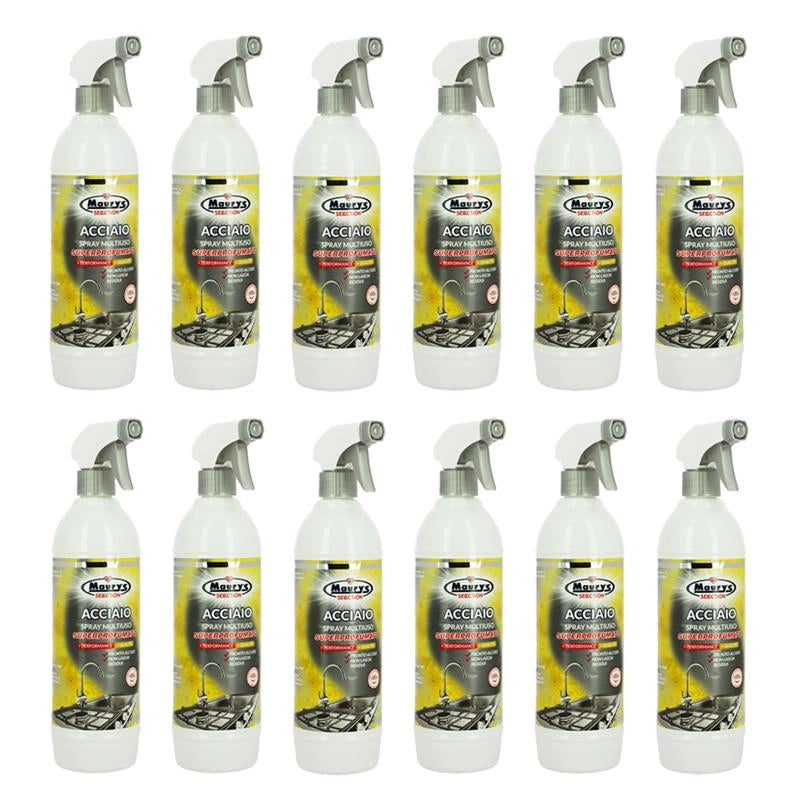 MAURY'S SPRAY MULTIUSO ACCIAIO SUPERPROFUMATO 750ML, SET 12PZ