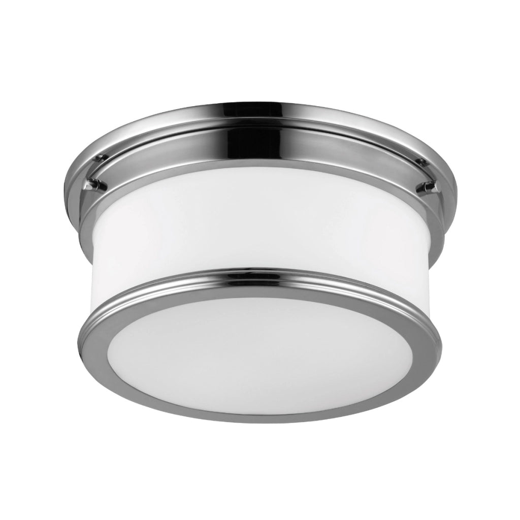 Plafoniera Feiss Payne 2xE27 Ø32cm cromo vetro opale
