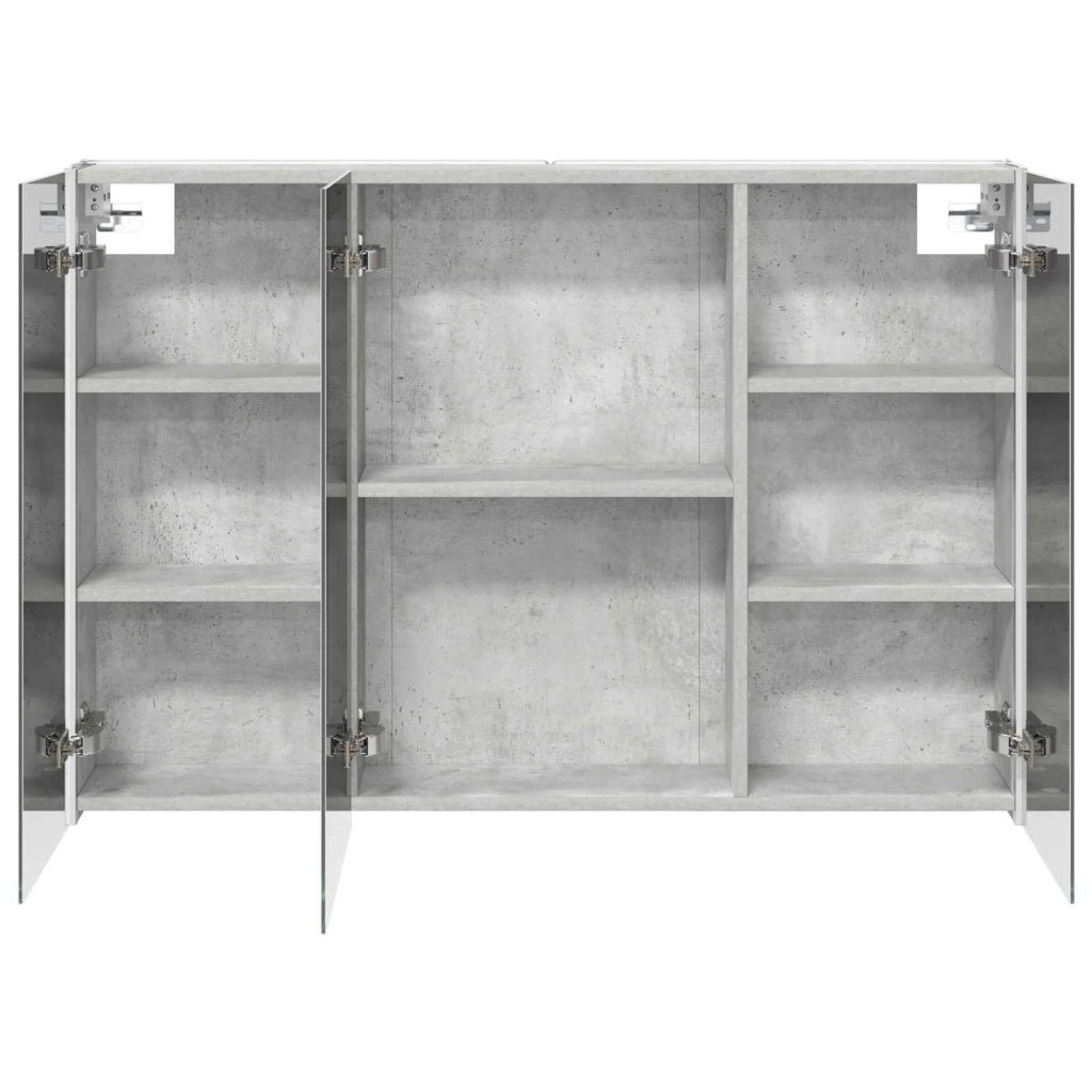 Mobiletto per specchio da bagno Grigio cemento 889274