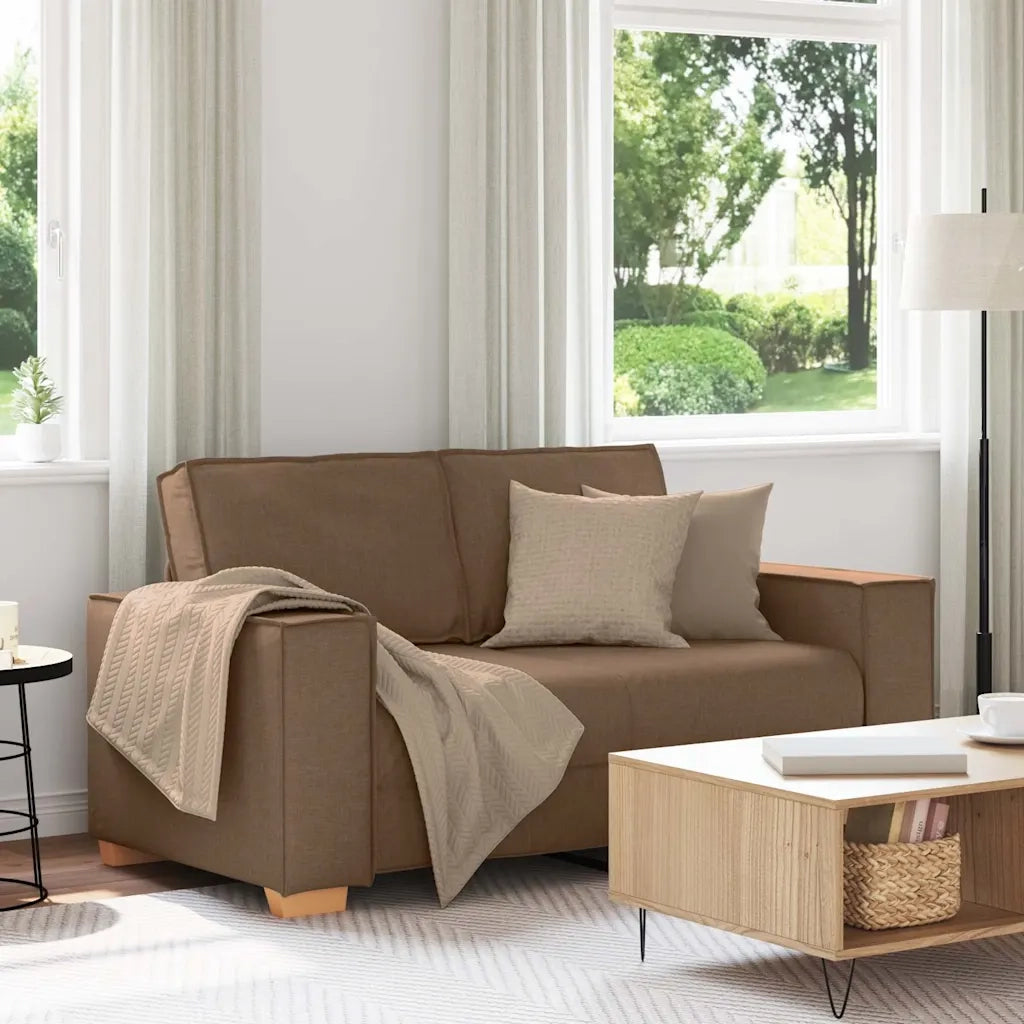 Divano a 2 posti Marrone 160x78x84 cm Tessuto 4104974