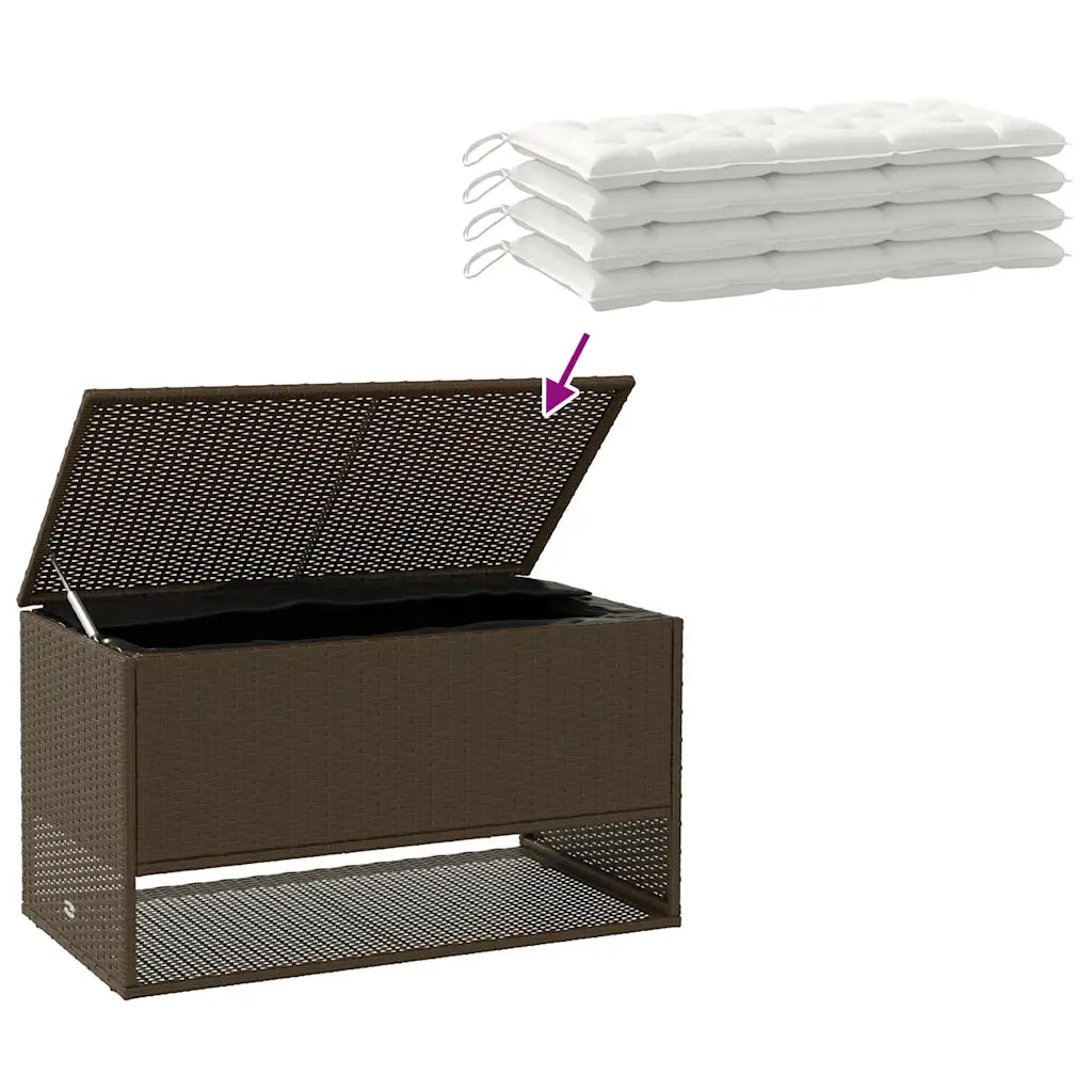Scatola per Cuscini da Esterno Marrone 100x55x55,5cm Polyrattan CFW9795826