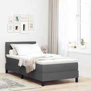 Letto a molle con materasso Grigio scuro 90 x 200 cm Tessuto