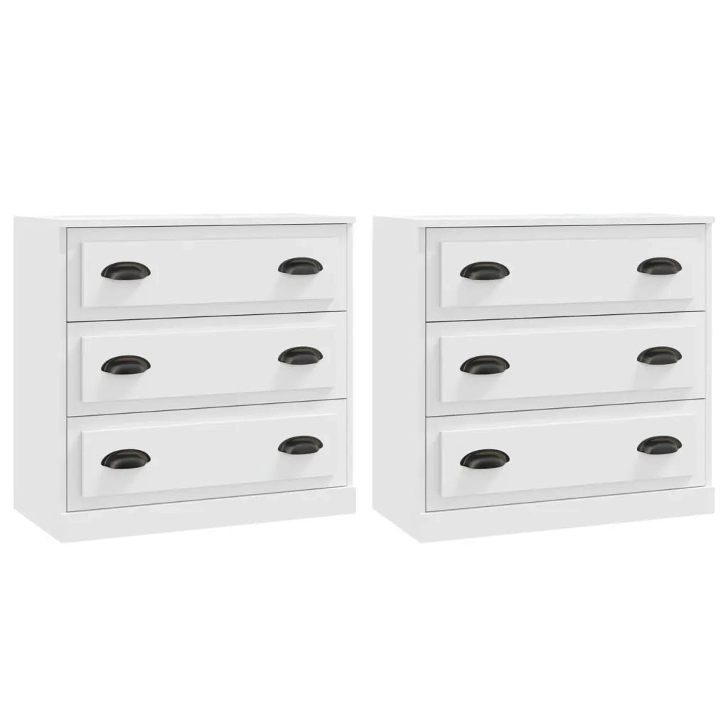 Credenze 2 pz Bianche in Legno Multistrato 3185239
