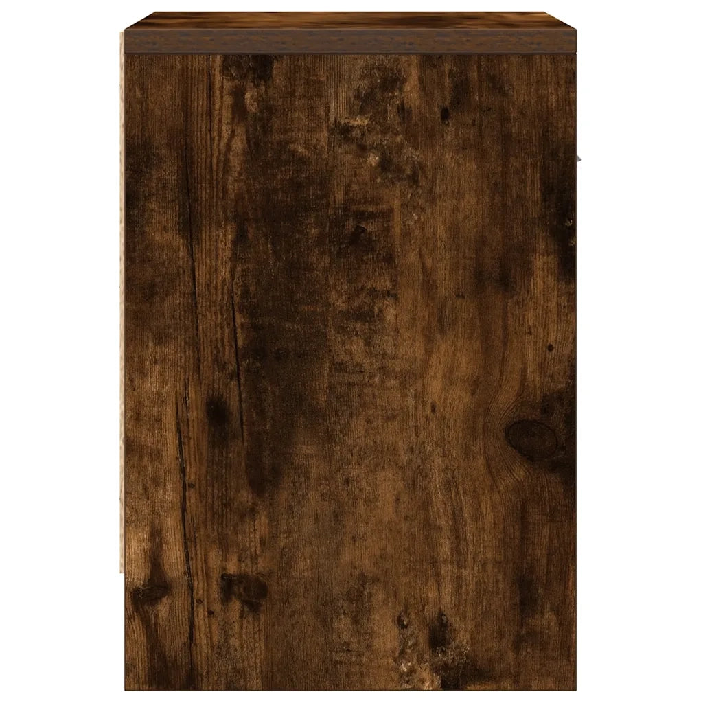 Comodino con cassetto-Tavolino da notte Rovere Fumo 39x28x41 cm