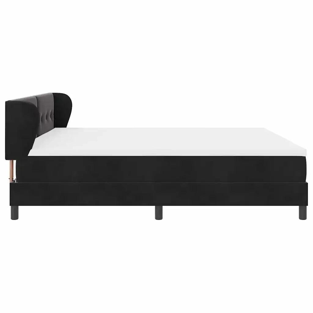 Letto a molle con materasso Nero 200 x 200 cm Velluto 3340408