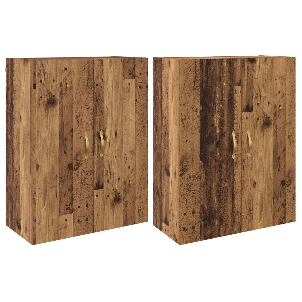 Mobiletto a muro 2 pcs Legno vecchio 69,5 x 34 x 90 cm 3394518