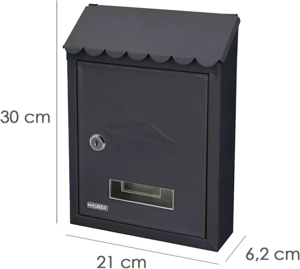 Cassetta Postale per Esperni Maurer Stamp colore 21x30x6,8 cm Nero