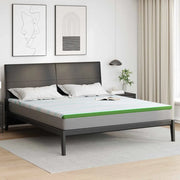Topper per materasso-Materassino Bianco e Verde 200 x 200 cm 777564
