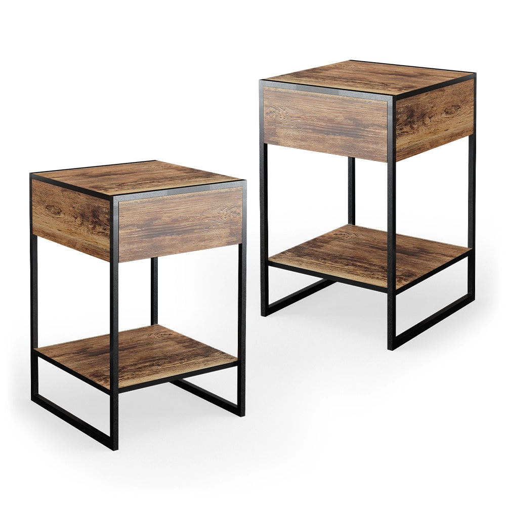Vicco Comodini camera da letto Legno antico 43.5 x 66 cm Set di 2